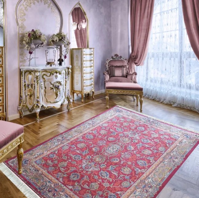 Koberec Exkluzívny Qum Silk 08 červený