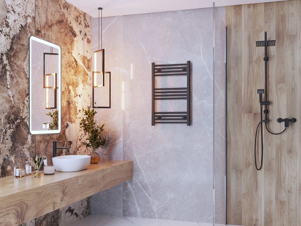 Gamma Erga Basic, vykurovacie teleso 800x500 mm, 322 W, čierna, ERG-LAV-BASIC-8050-BK