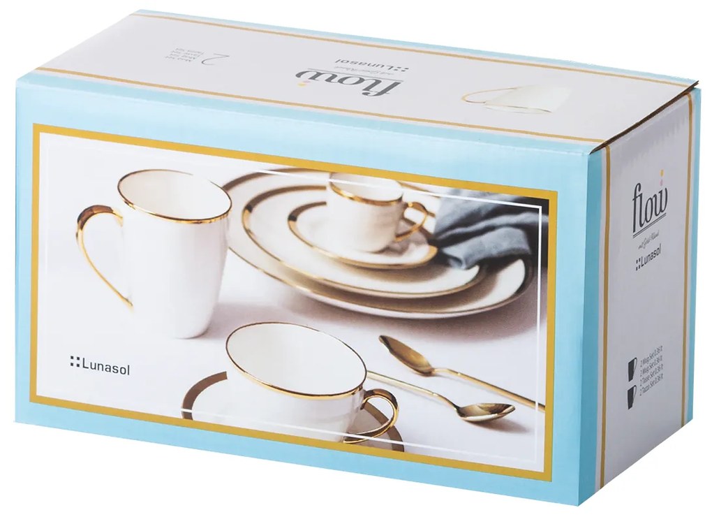 Hrnček so zlatým lemom 360 ml set 2 ks – Flow - 492545