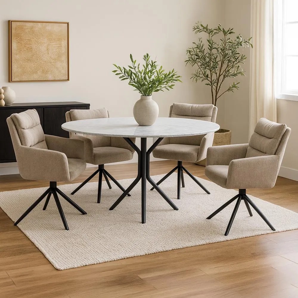 Set - 2 ks Otočná jedálenská stolička AVENBERG TESSA béžová