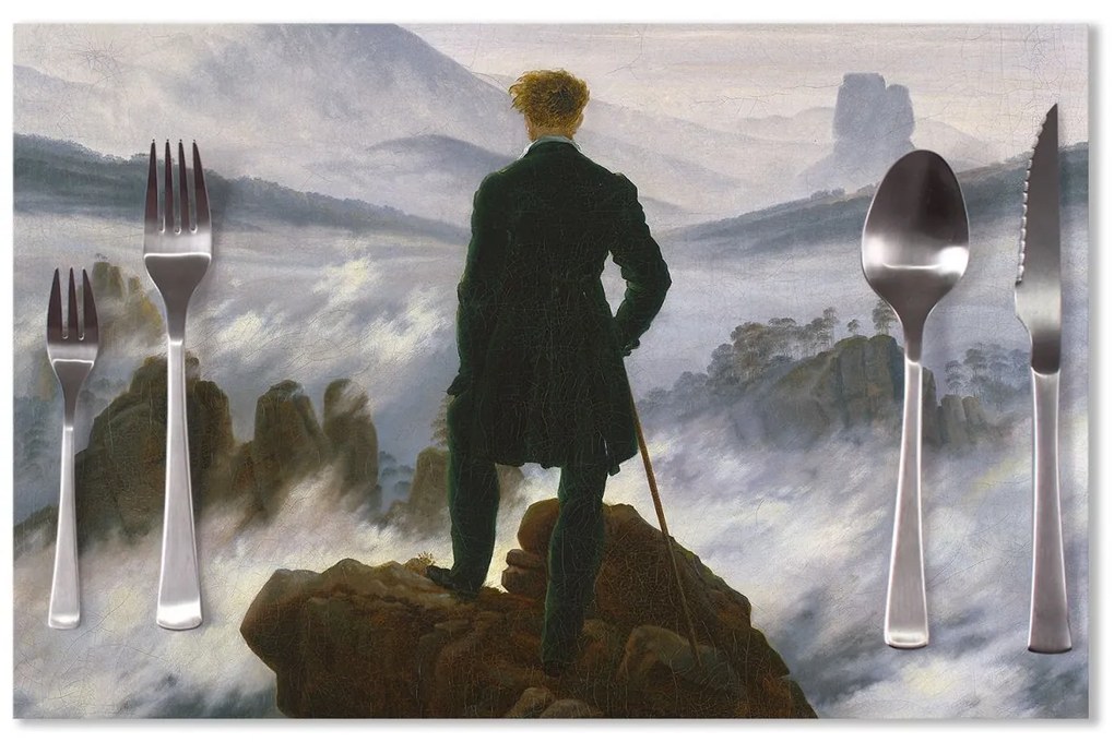 Sablio Prestieranie Pútnik nad morom hmly - Caspar David Friedrich: 40x30cm