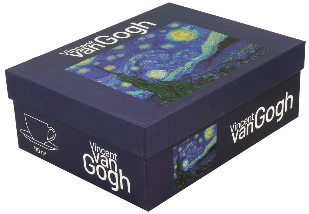Porcelánová šálka s podšálkou Van Gogh Starry Night 90 ml sada 2ks