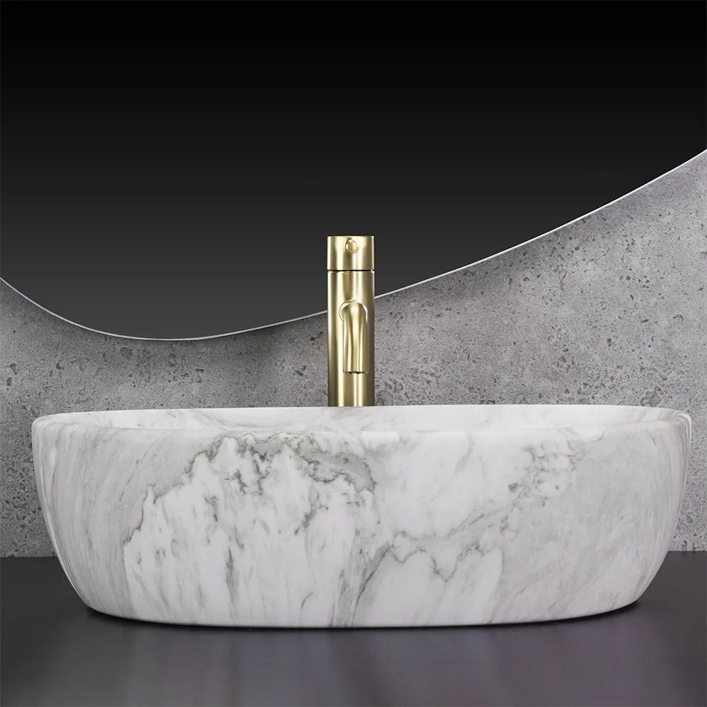 Rea Amelia, umývadlo na dosku 480x345x135 mm, imitácia kameňa, REA-U8489