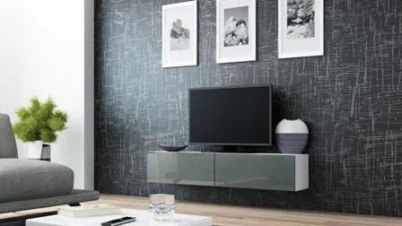 TV stolík VIGO 140 cm biely/sivý