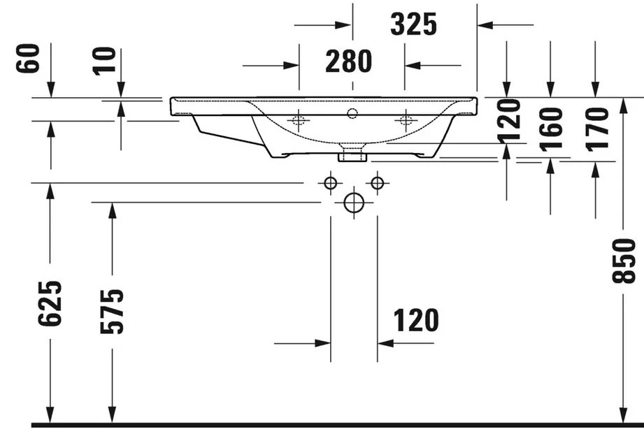 Duravit D-Neo - Umývadlo do nábytku asymetrické 800x480 mm, umývadlo vpravo, biela 2370800000