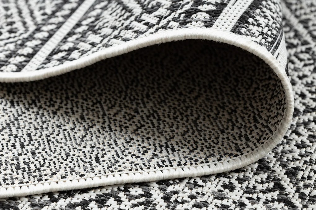 Koberec, behúň SISAL SION aztécky 22168 čierny/ ecru