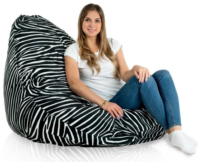 Sedací vak DROP XXL zebra