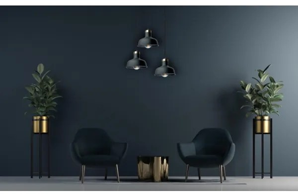 Luster na lanku HEBE 3xE27/60W/230V čierna