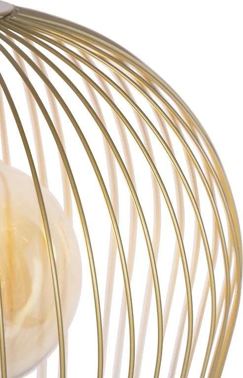 Dizajnové závesné svietidlo zlaté - Wire Ario