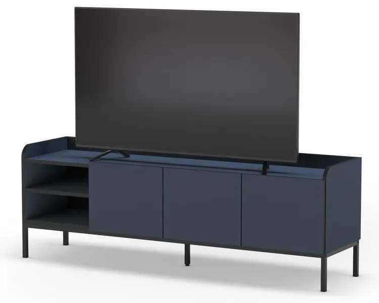 Modrý TV stolík 160x55x42 cm Adara – Marckeric