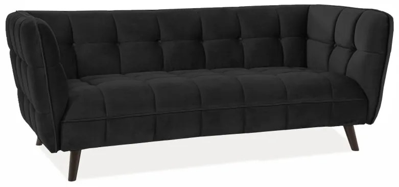 Signal Pohovka CASTELLO 3 VELVET čierny BLUVEL 19 / wenge