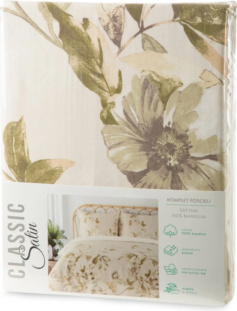 SATÉNOVÉ OBLIEČKY SPRING38 140X200 CM, 1 KS 70X80 CM KVETY