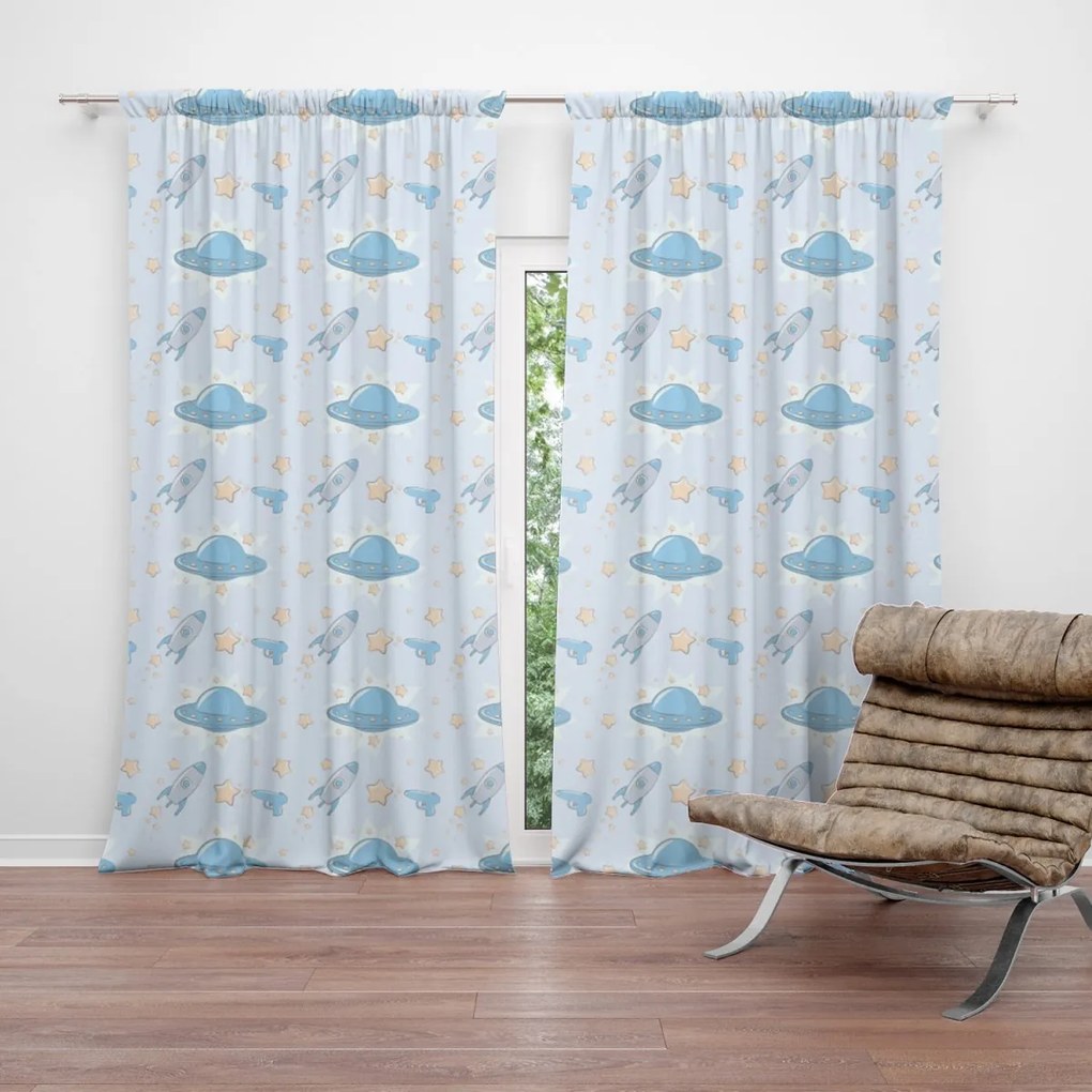 Sablio Záves Lietajúce taniere a rakety: 2 ks 140x250 cm