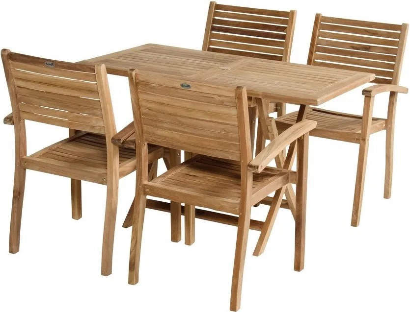 Drevená záhradná stolička v prírodnej farbe Sunderland – Hartman