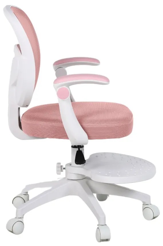 Detská otočná stolička Neoseat JUNI 008 s podnožou — látka, ružová