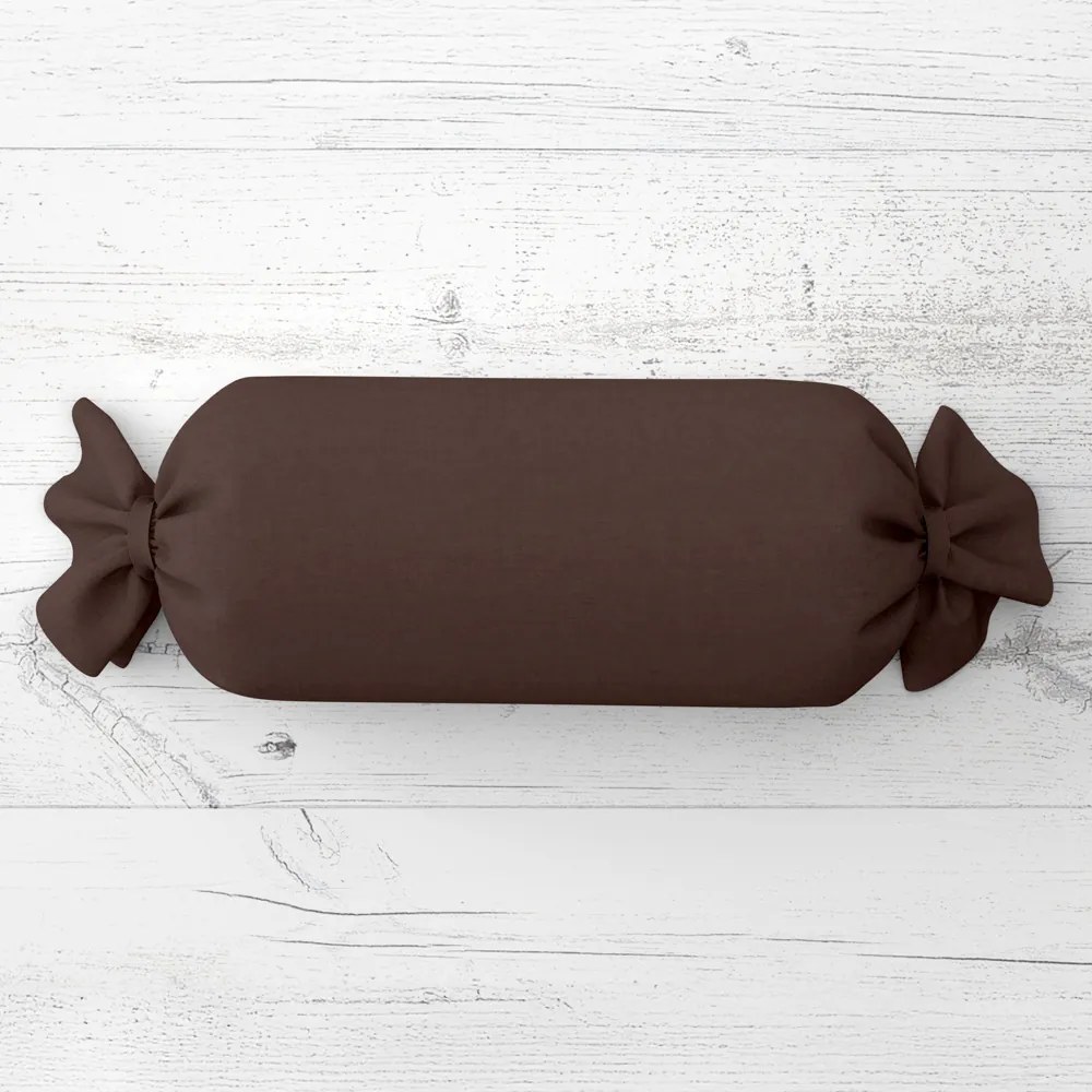 Biante Vankúš valec bonbon Rongo RG-015 Tmavo hnedý 15x40 cm