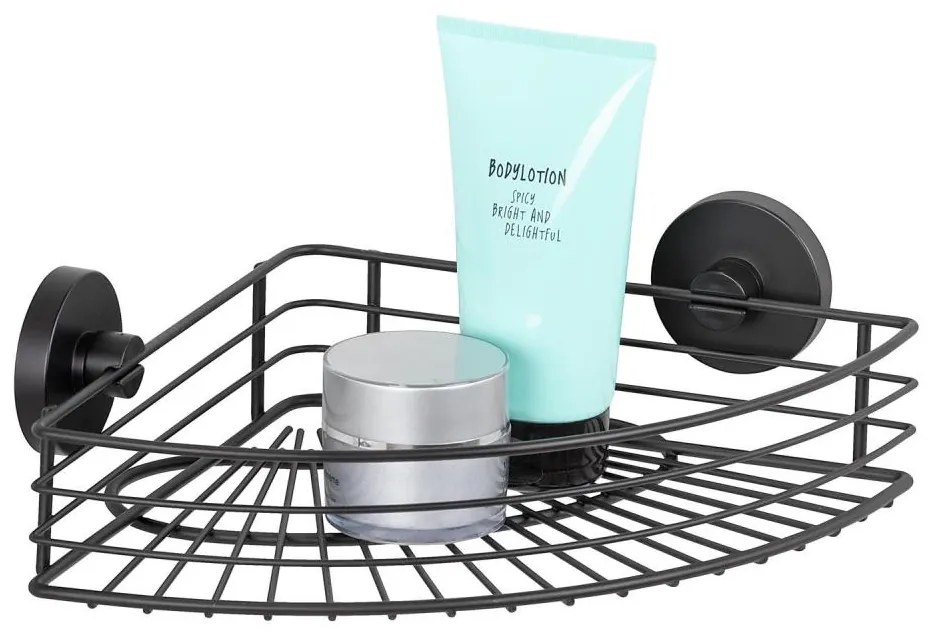 WENKO 24735100-Polička VACUUM-LOC okrúhla, čierna, 35x22,5 cm