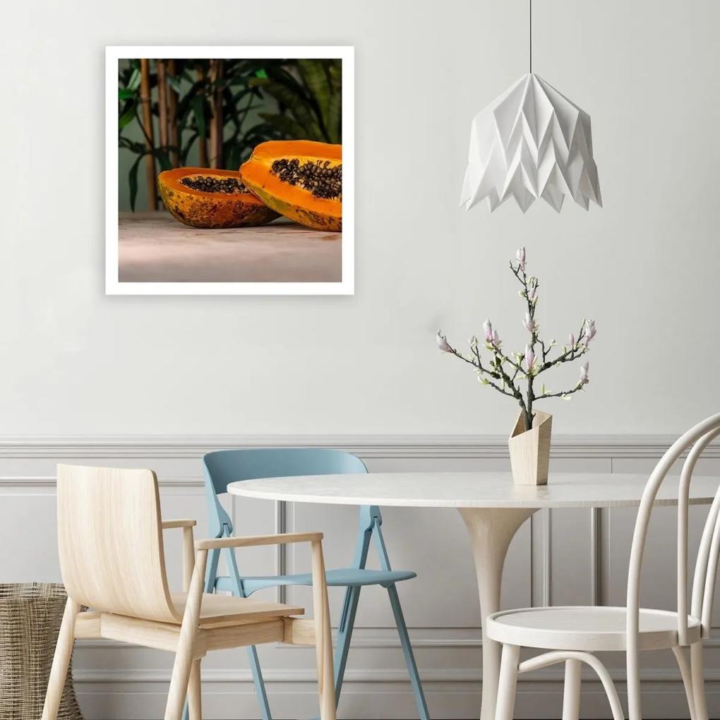 Obraz na plátně Ovocné listy papáji Příroda - 50x50 cm