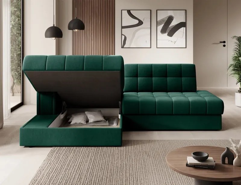 Sedacia súprava Katrin, Ľavá, zelená (lukso 35)