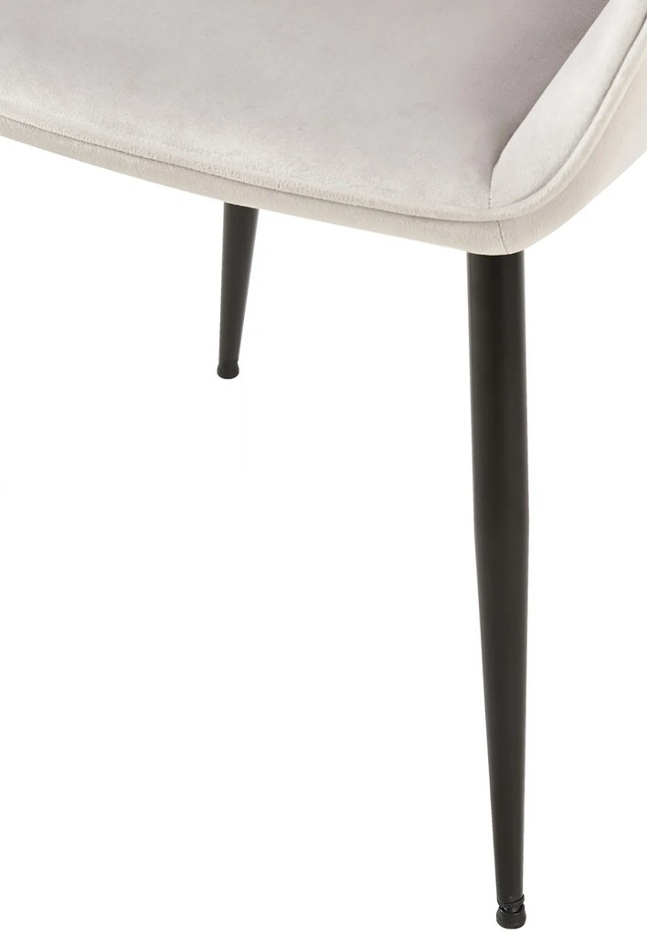 Jedálenská stolička Vessa - zamat - svetlo šedá