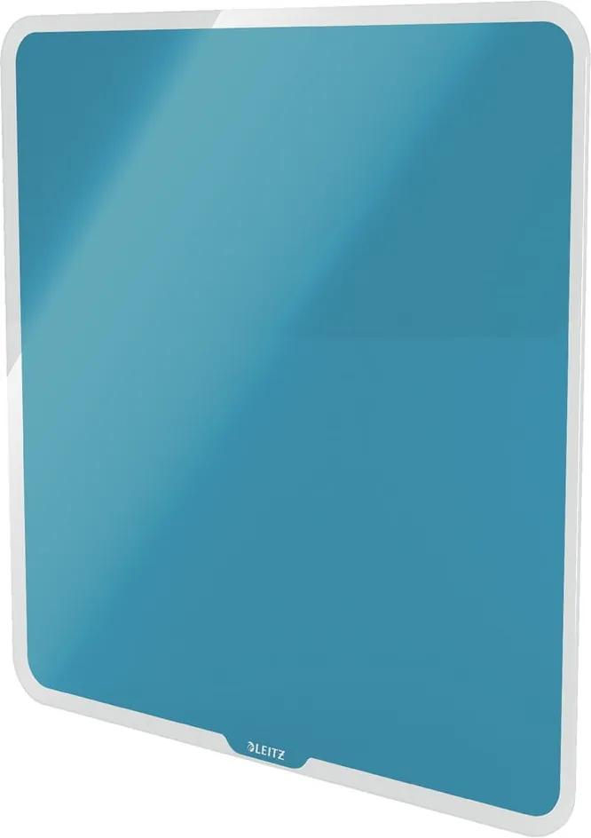 Modrá magnetická sklenená tabuľa na stenu Leitz Cosy, 45 x 45 cm