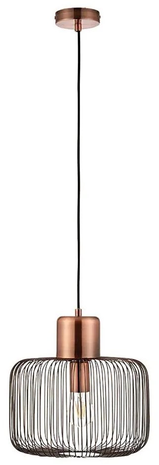 Endon 68986 - Závesný luster na lanku NICOLA 1xE27/40W/230V medený