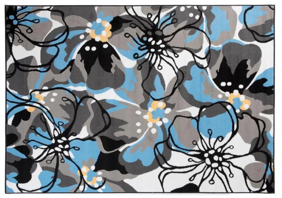 Kusový koberec PP Veľké kvety modrý 140x200cm