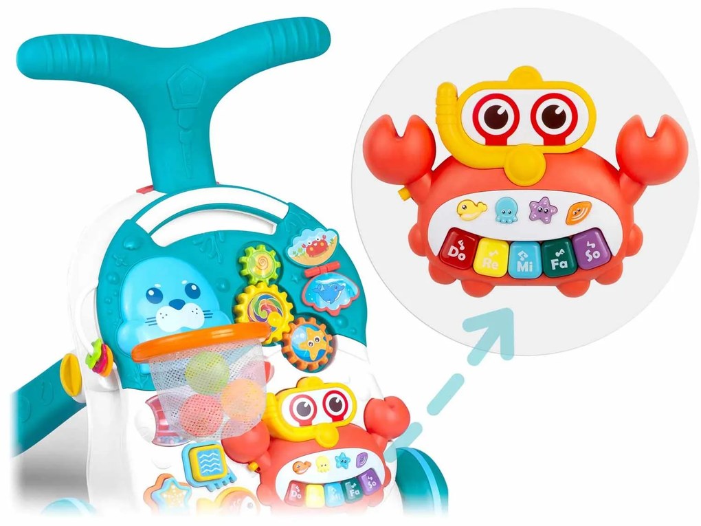Ricokids Vzdelávacie chodítko 3v1 RK-810 biely a modrý