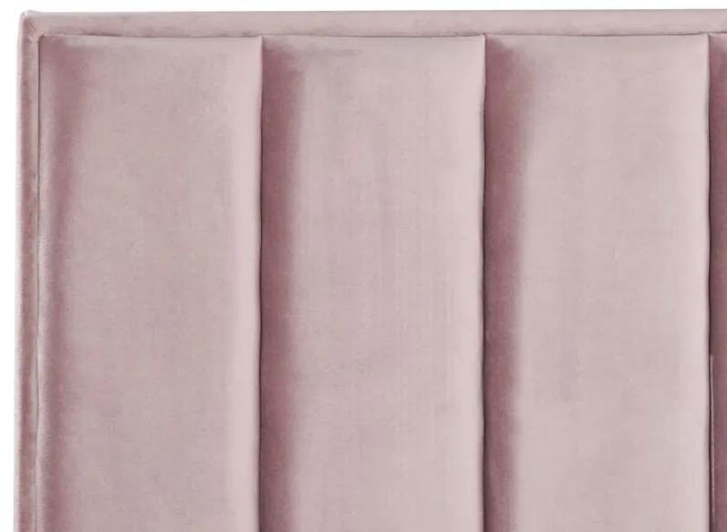 Zamatová posteľ s úložným priestorom 140 x 200 cm ružová SEZANNE Beliani