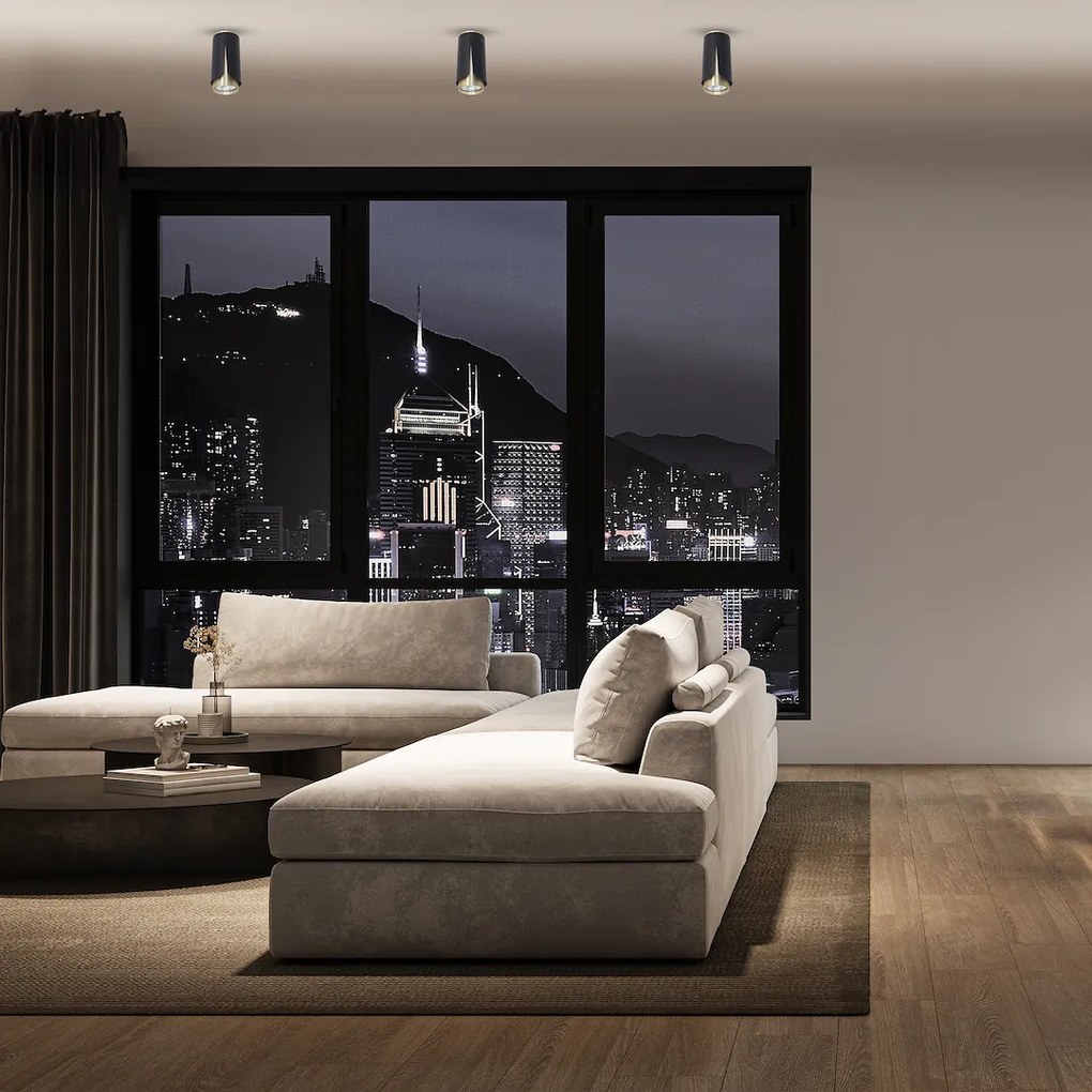 Stropné svietidlo Flower, 1x čierne/zlaté kovové tienidlo