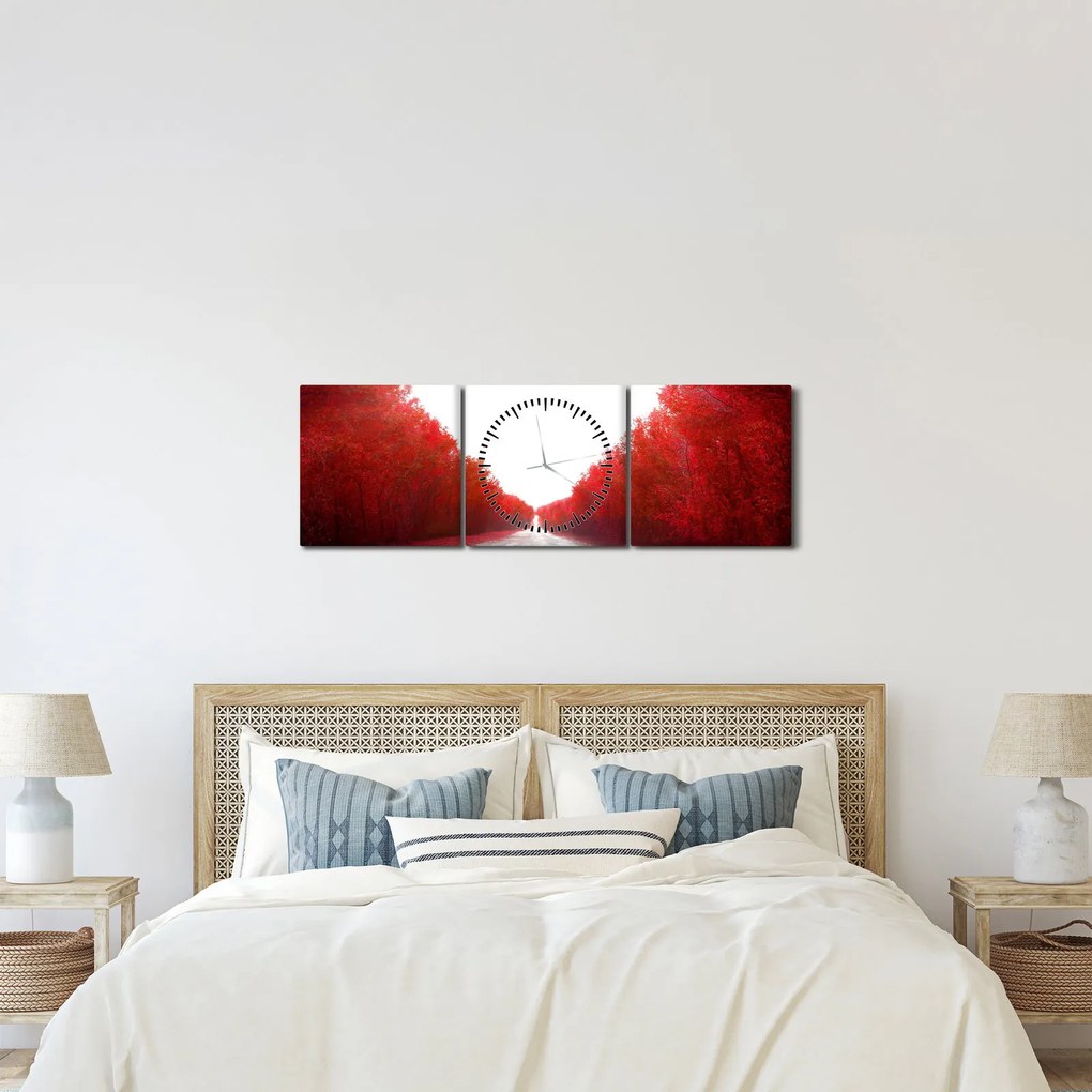 Obraz - Cesta k láske (s hodinami) (90x30 cm)