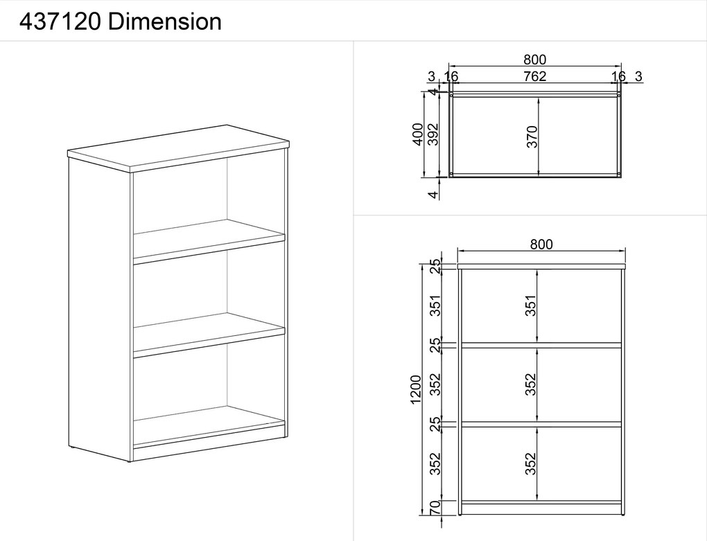 Zostava skríň MIRELLI, Typ III - biela