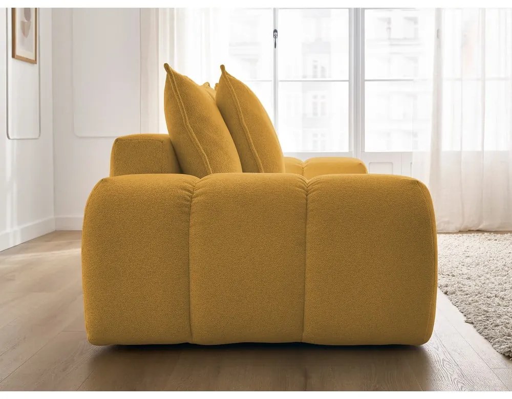 Ženilková pohovka v horčicovej farbe 278 cm Everest – Bobochic Paris