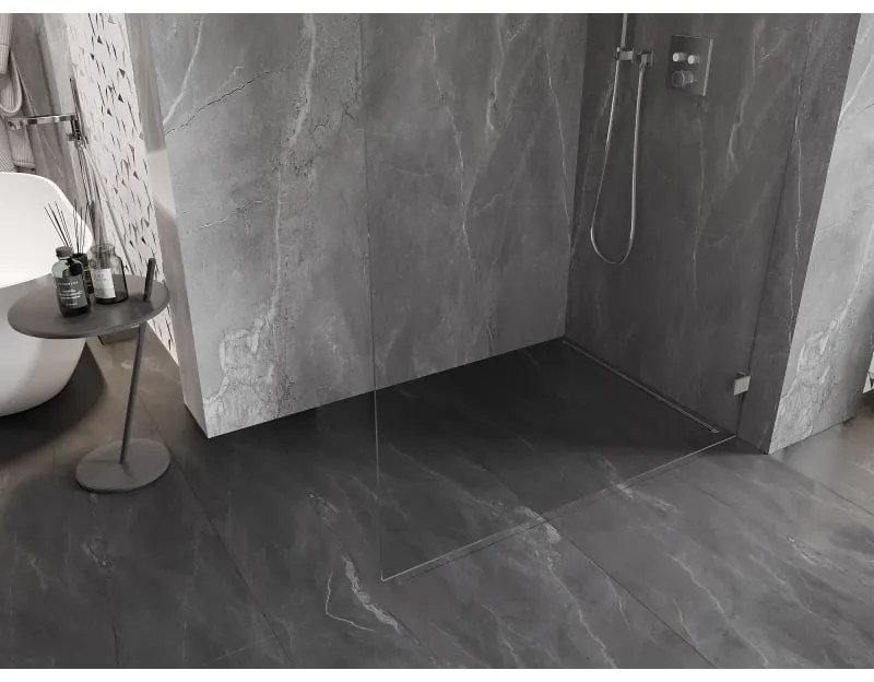 Mexen Lunar, sprchová stena pravá 130 x 200 cm, priehľadná 8 mm, brúsený nikel, 830-130-000-97-00-P