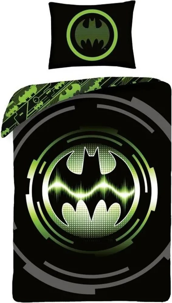 Bavlnené posteľné obliečky Batman - motív Kryptonite Energy - 100% bavlna - 70 x 90 cm + 140 x 200 cm