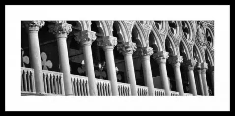 Rámovaný obraz Stĺpy 80x40 cm, čiernobiely%