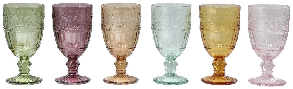 Set 6ks farebných pohárov na víno Saint-Émilion - Ø 7,5*14 cm / 230ml