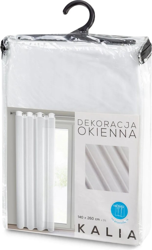 ZÁCLONA NA KRÚŽKOCH KALIA 140X260 CM BIELA