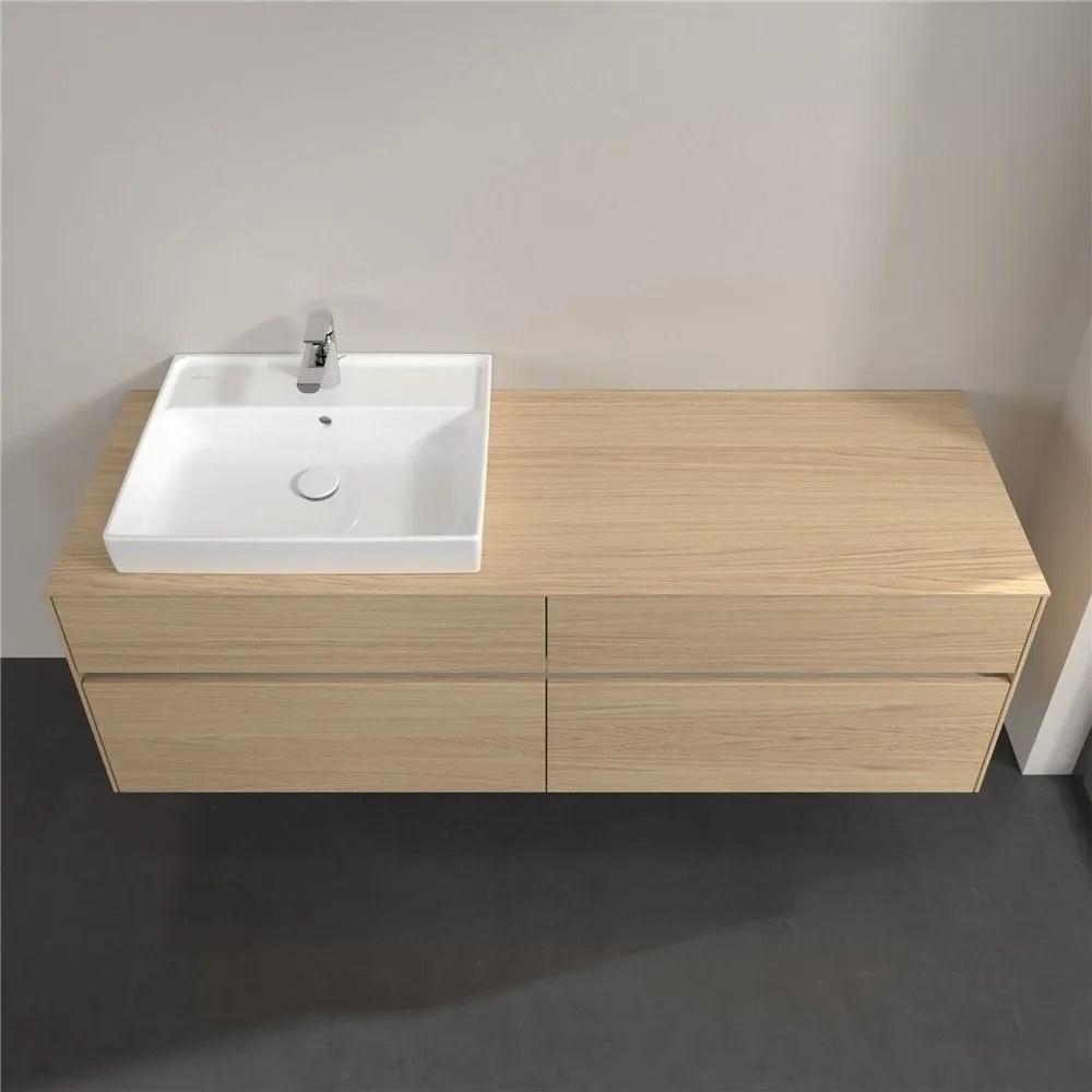 VILLEROY &amp; BOCH Collaro závesná skrinka pod umývadlo na dosku (umývadlo vľavo), 4 zásuvky, 1600 x 500 x 548 mm, Nordic Oak, C02200VJ