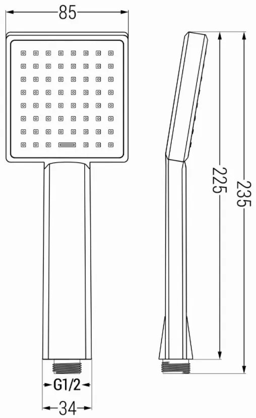 Ručná sprchová hlavica MAXMAX MEXEN R-45 - 1 funkcia - 225x85 mm - zlatá, 79545-50