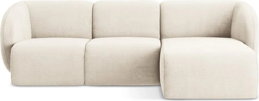 Béžová ženilková rohová pohovka (pravý roh/s leňoškou) Lani – Makamii