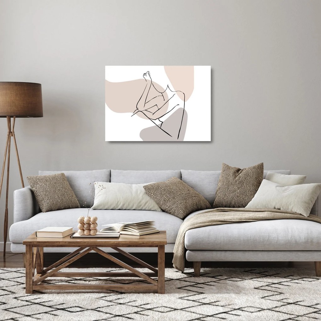 Sklenený obraz - Woman body line art N⁰1 (70x50 cm)