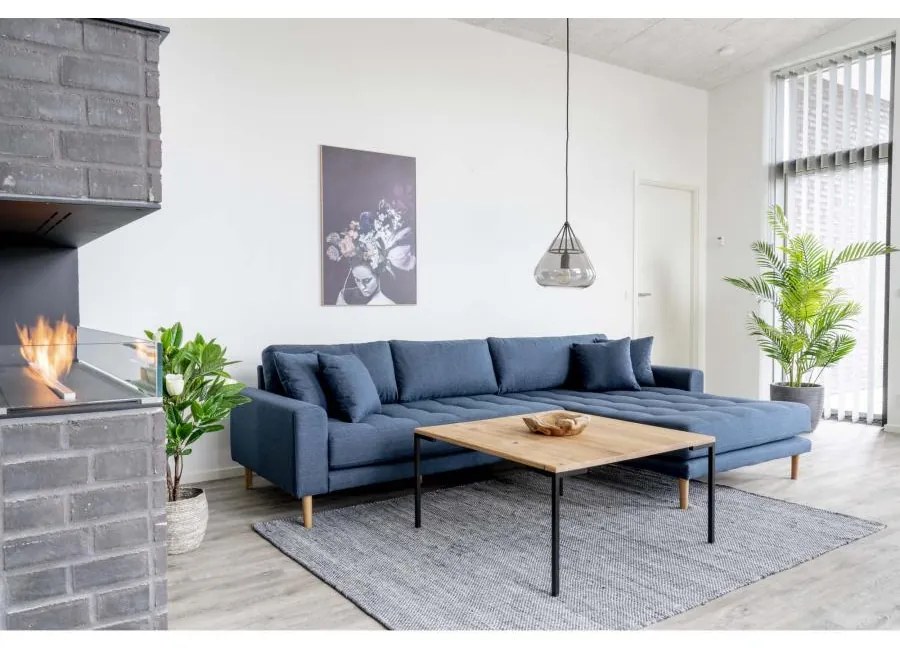 House Nordic - Elegantná rohová pohovka LIDO LOUNGE 290 cm, modrá pravá