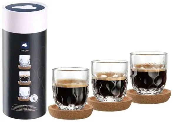 Leonardo poháre na espresso s tanierikmi Gocce 60 ml 6 ks