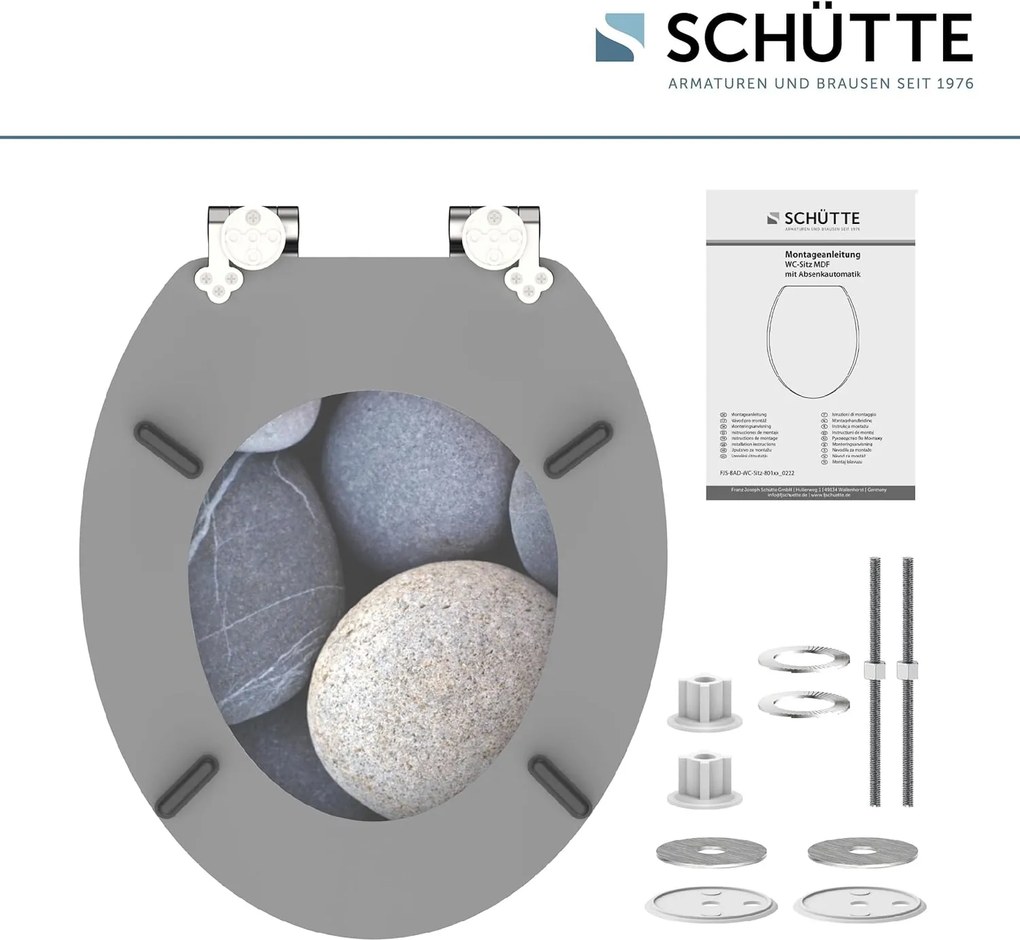 Eisl Sanitär WC sedadlo MDF Soft Close Grey Stones 80130
