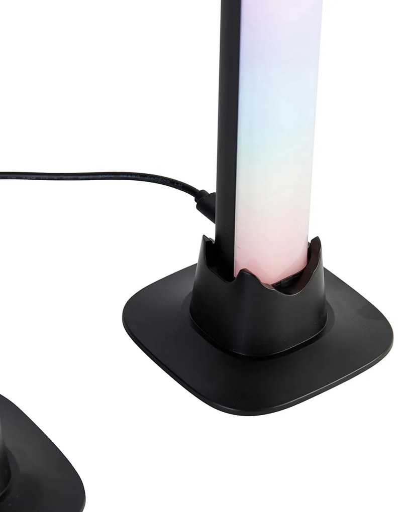 Stolná lampa čierna vrátane LED s diaľkovým ovládaním a RGB - Arnold