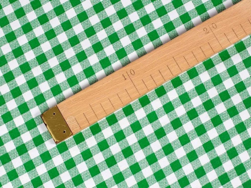 Biante Bavlnený záves Sandra SA-058 Zeleno-biele kocky 140x200 cm