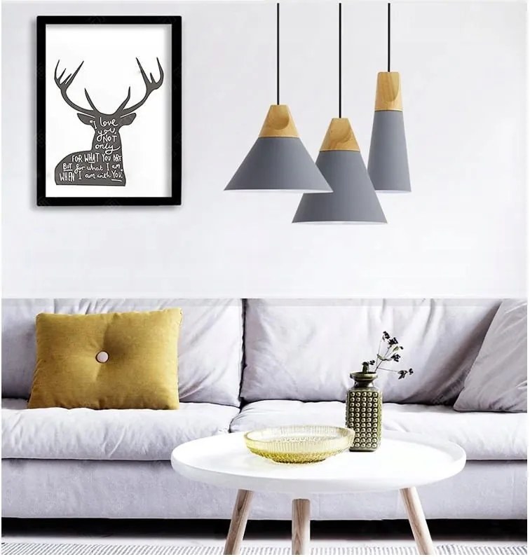 Dekorstudio Retro stropná lampa Loft Scandi C sivá