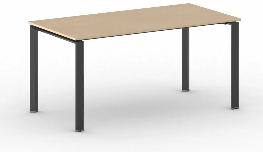 Rokovací kancelársky stôl PRIMO INFINITY, 160x80 cm, čierna podnož, buk