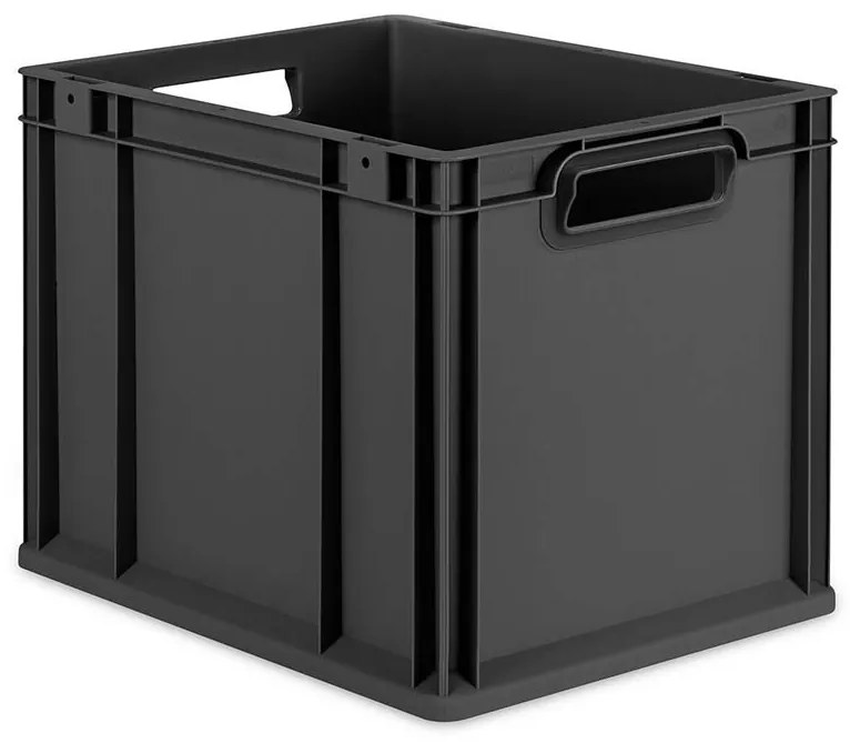 Sada 4 kusov - Eurobox Next Gen 2.0 Cycle - Stohovateľný kontajner s otvorenými rukoväťami - 400 x 300 x 320 mm - Antracit
